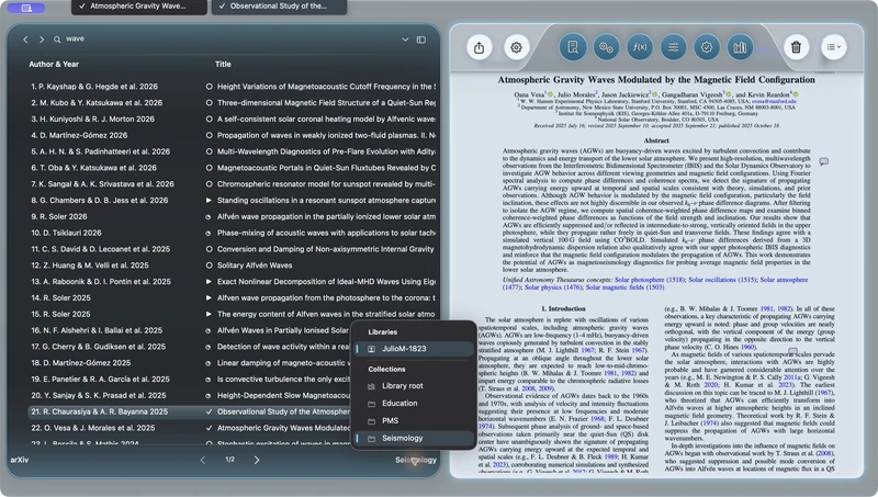 AstroStack — zotero collections: The collection selector for a connected Zotero library.
